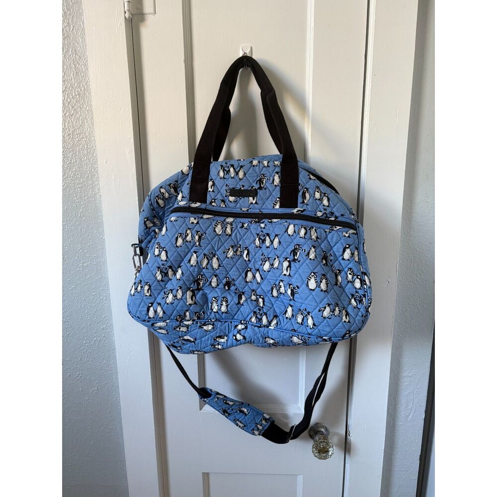 Vera Bradley Grand Traveler Weekender Playful Penguins Overnight Duffle Bag 2017